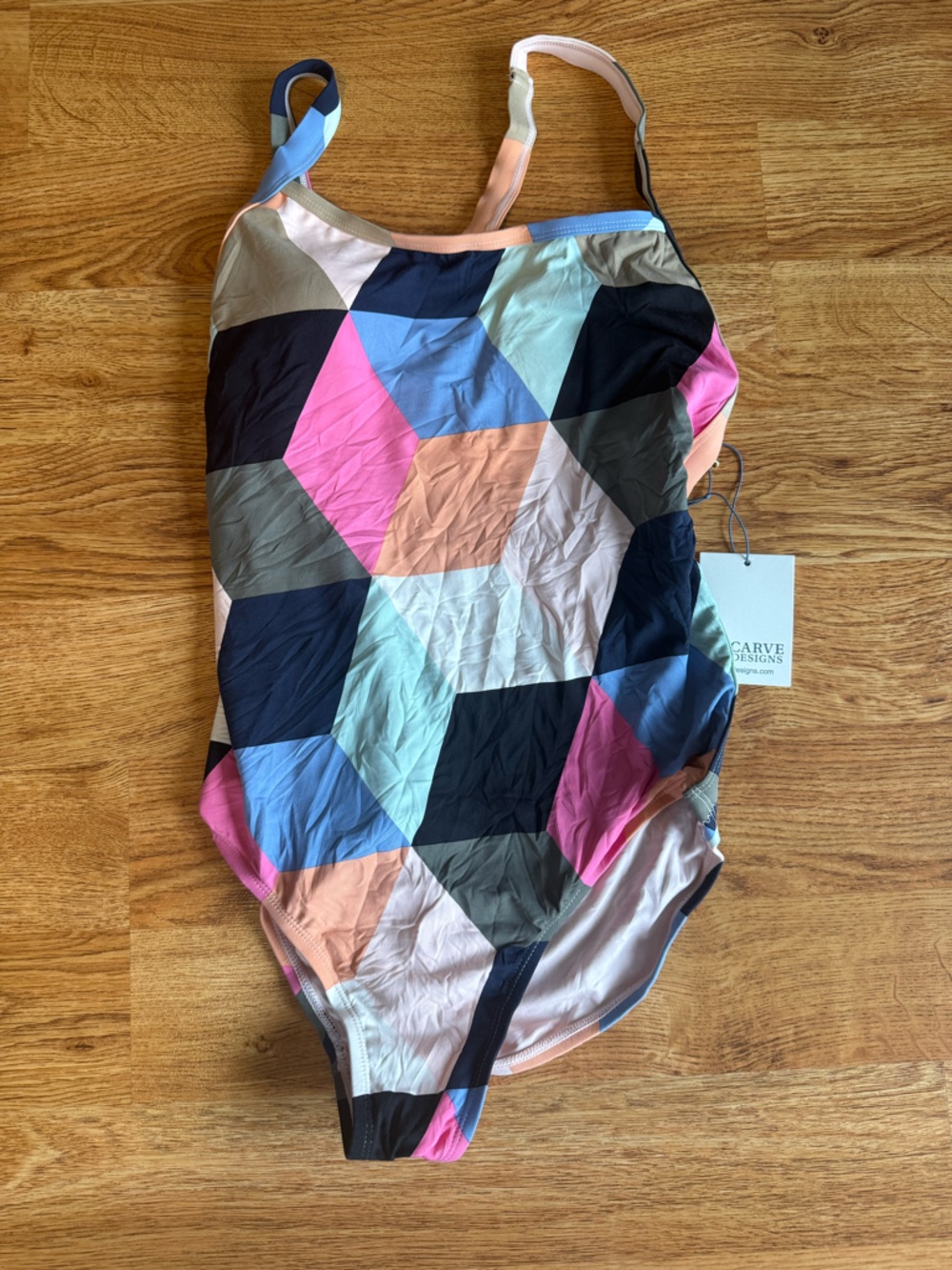 Carve Designs Kids Geometric One-Piece Swimsuit - Pink, Blue, Navy, Peach, Mint